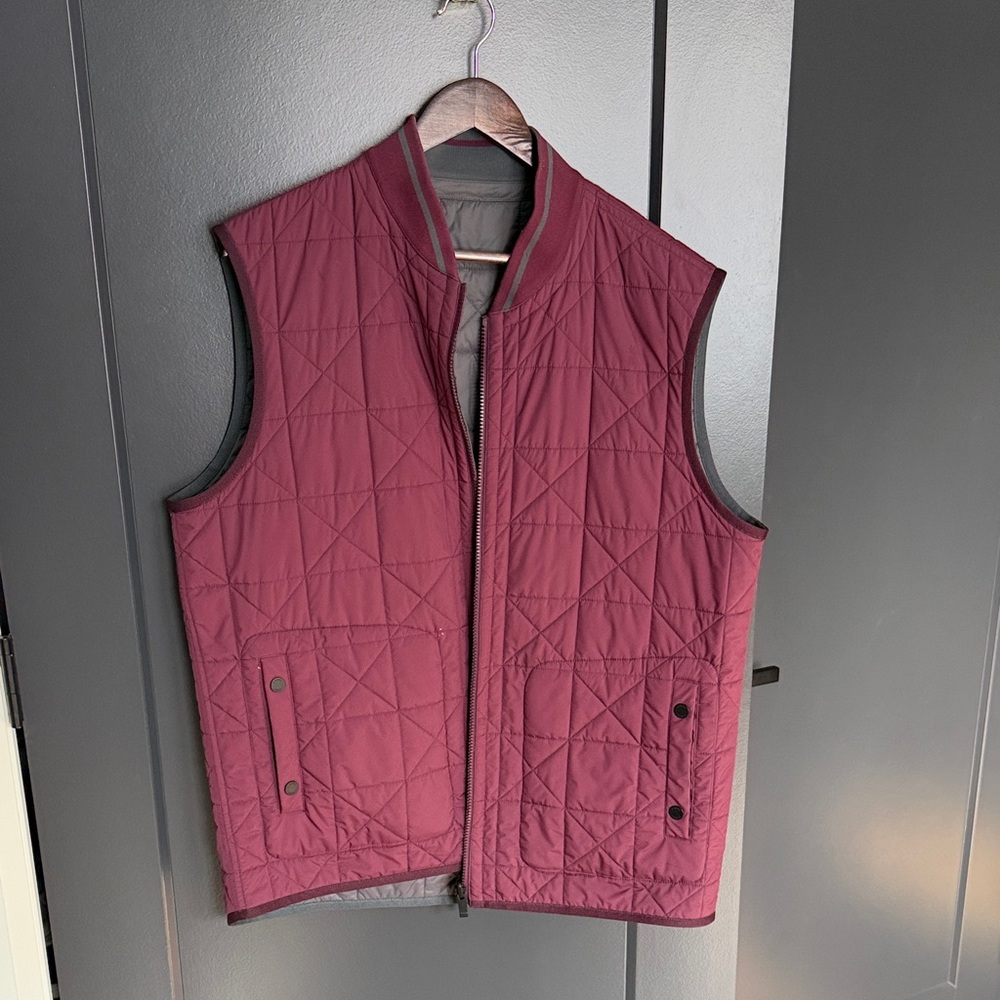 Men's Quilted Burgundy Vest